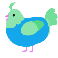 A sky and spring chicken with a head pattern