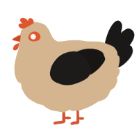 A beige and sable chicken