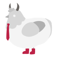 A white and silver chicken with a head pattern