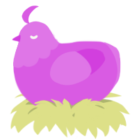 A orchid chicken with a head pattern