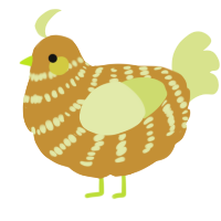A gold and lemon chicken with a bar pattern