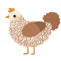 A cream and brown chicken with a double-lace pattern