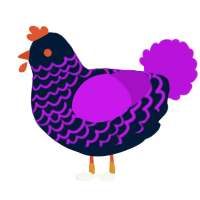 A tumblr and amethyst chicken with a lace pattern