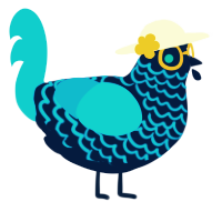 A tumblr and sky chicken with a lace pattern
