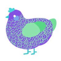 A blurple and spring chicken with a double-lace pattern