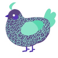 A overcast and mint chicken with a double-lace pattern