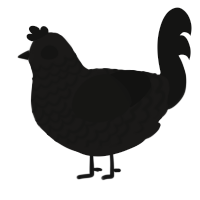 A sable and black chicken with a lace pattern