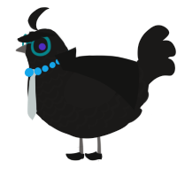 A sable chicken with a lace pattern