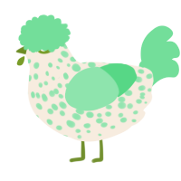 A cream and spring chicken with a speckle pattern