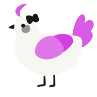 A white and orchid chicken