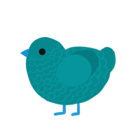 Lagoon, a teal chicken with a lace pattern