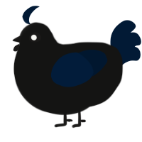 A black and tumblr chicken