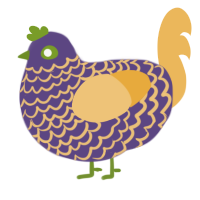 A overcast and honey chicken with a lace pattern