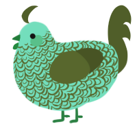 A mint and olive chicken with a double-lace pattern