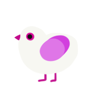 Hubba, a white and orchid chicken