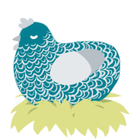 A sea and mist chicken with a double-lace pattern