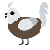 A bark and mist chicken with a head pattern