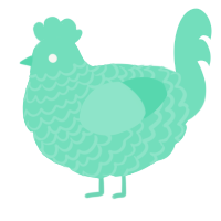 A mint chicken with a lace pattern