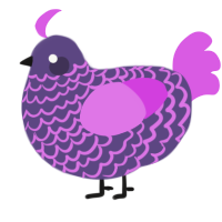 A overcast and orchid chicken with a lace pattern