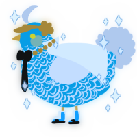 A cerulean and mist chicken with a double-lace pattern