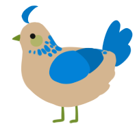A beige and sapphire chicken with a neck-speckle pattern