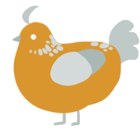 A orange and silver chicken with a neck-speckle pattern