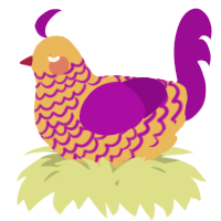 A honey and plum chicken with a lace pattern