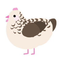 A cream and bark chicken with a half-lace pattern