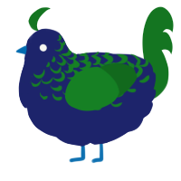 A navy and leaf chicken with a half-lace pattern