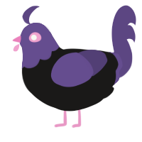 A sable and overcast chicken with a head pattern