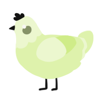 A apple chicken with a head pattern