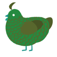 A viridian and olive chicken with a lace pattern