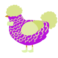 A amethyst and lemon chicken with a lace pattern