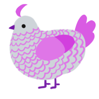 A mist and orchid chicken with a lace pattern