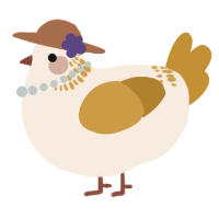 A cream and gold chicken with a neck-band pattern