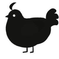 A black chicken with a double-lace pattern