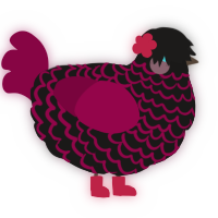 A sable and maroon chicken with a lace pattern