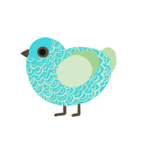 Cryptid, a aqua and gluppy chicken with a double-lace pattern