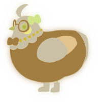 A gold and cream chicken with a head pattern