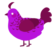 A amethyst and wine chicken with a half-lace pattern