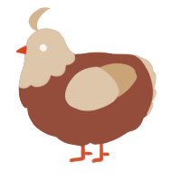 A russet and beige chicken with a head pattern