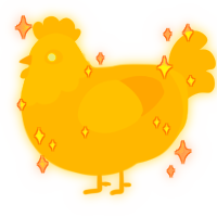 A honey chicken with a head pattern