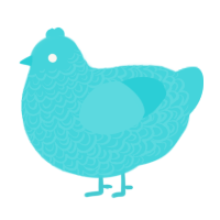 A aqua chicken with a double-lace pattern
