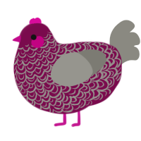 A wine and ash chicken with a double-lace pattern