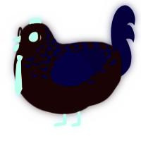 A black and tumblr chicken with a half-lace pattern