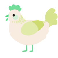 A cream and lemon chicken with a neck-speckle pattern