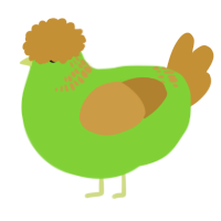 A grass and gold chicken with a neck-band pattern