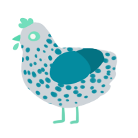 A mist and sea chicken with a speckle pattern
