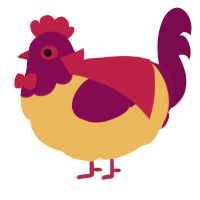 A honey and wine chicken with a head pattern