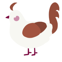 A white and russet chicken